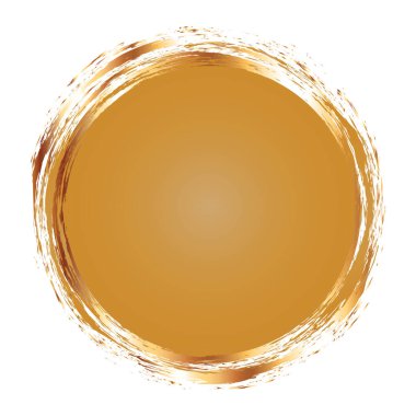 Beyaz arkaplanda altın fırça yuvarlak çerçeve pankartları