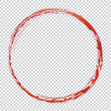 Kırmızı fırça yuvarlak çerçeveli. Şeffaf arkaplanda vektör tasarımı ögesi