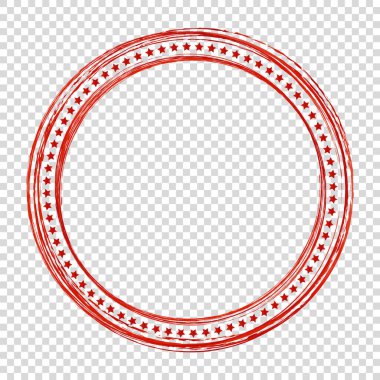 Kırmızı fırça yuvarlak çerçeveli. Şeffaf arkaplanda vektör tasarımı ögesi