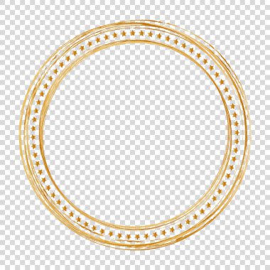 Beyaz arkaplanda altın fırça yuvarlak çerçeve pankartları