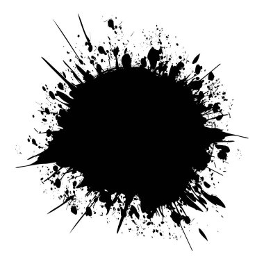 saydam arkaplanda yuvarlak fırça boyalı mürekkep çember pankartı