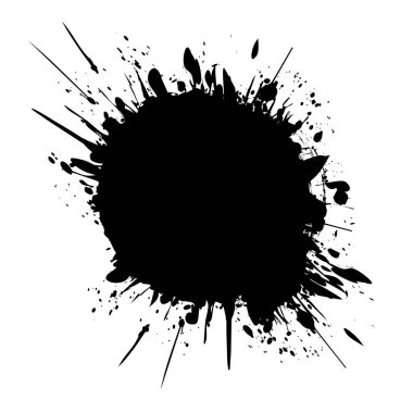saydam arkaplanda yuvarlak fırça boyalı mürekkep çember pankartı