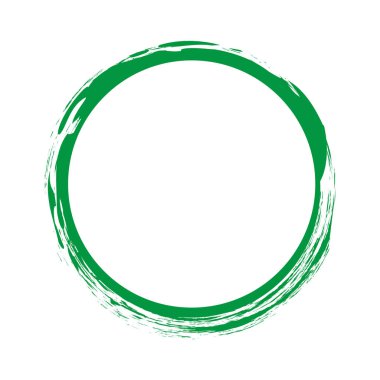 Tasarım elementiniz için yer ile boyanmış yeşil fırça mürekkep çerçevesi