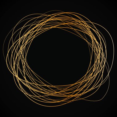 Beyaz arkaplanda altın fırça yuvarlak çerçeve pankartları