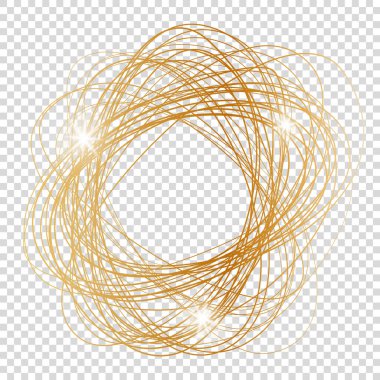 Beyaz arkaplanda altın fırça yuvarlak çerçeve pankartları