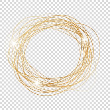 Beyaz arkaplanda altın fırça yuvarlak çerçeve pankartları