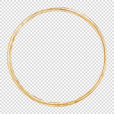 Beyaz arkaplanda altın fırça yuvarlak çerçeve pankartları