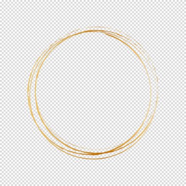 Beyaz arkaplanda altın fırça yuvarlak çerçeve pankartları