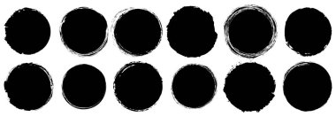 yuvarlak fırça boyalı mürekkep çerçevesi tasarım elementiniz için yer ile birlikte