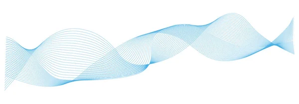 Abstrakter Vektor Blaue Wellenlinien Auf Weißem Hintergrund — Stockvektor
