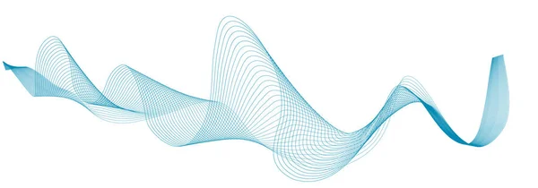 Abstrait Vecteur Bleu Lignes Onde Sur Fond Blanc — Image vectorielle