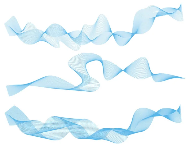 Абстрактные Синие Линии Волны Белом Фоне — стоковый вектор