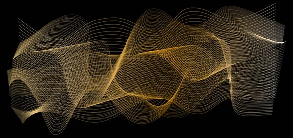 Абстрактні Векторні Лінії Золотої Хвилі — стоковий вектор