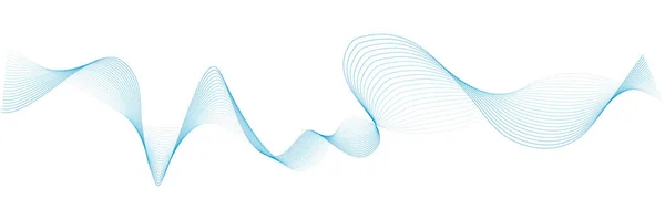 白い背景の抽象的なベクトル青い波線 — ストックベクタ