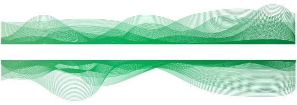 Абстрактные Векторные Зеленые Линии Волны Белом Фоне — стоковый вектор