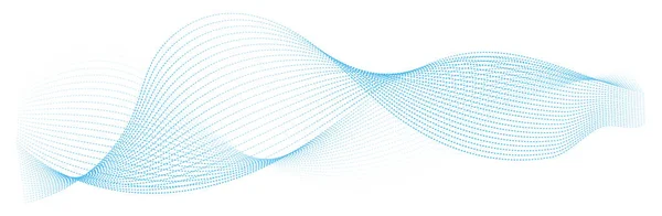 Abstrakter Vektor Blaue Wellenlinien Auf Weißem Hintergrund — Stockvektor