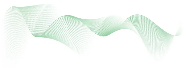Абстрактные Векторные Зеленые Линии Волны Белом Фоне — стоковый вектор