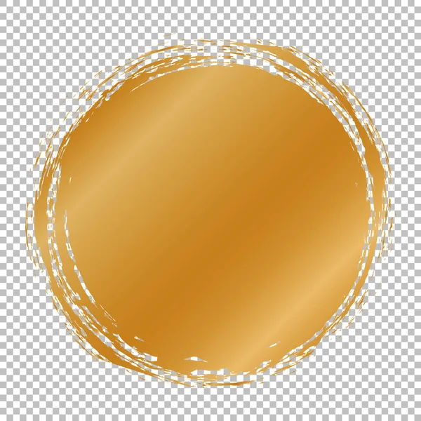 Gold Pinsel Runde Rahmen Banner Auf Weißem Hintergrund — Stockvektor