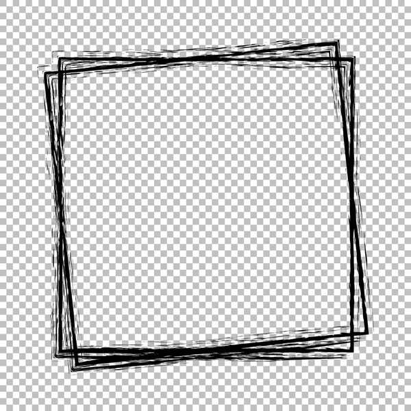 あなたのデザイン要素のための透明な場所と黒のブラシ塗装インクスタンプフレーム — ストックベクタ