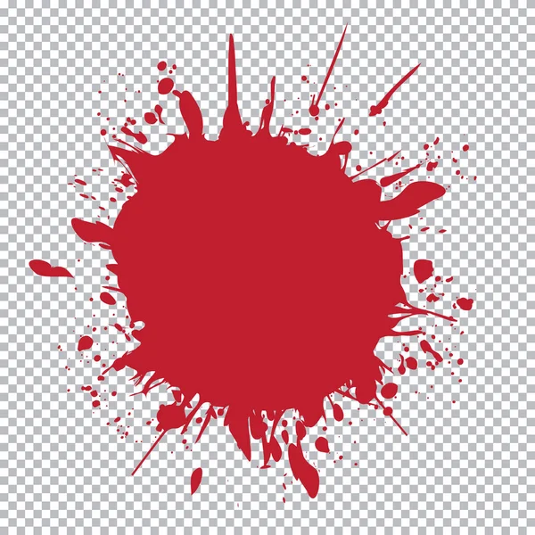 Kırmızı Yuvarlak Fırça Boyalı Mürekkep Çerçevesi Tasarım Elementiniz Için Yer — Stok Vektör