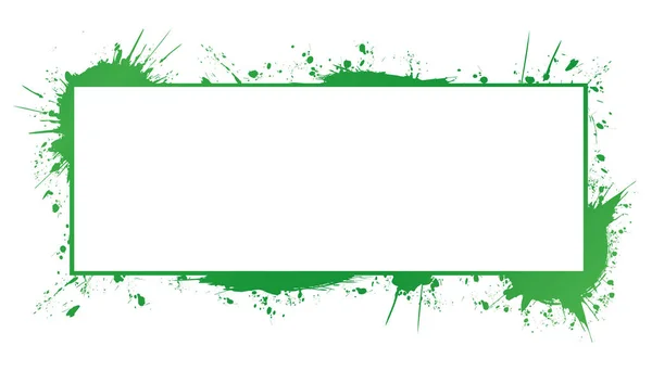 Pennello Verde Dipinto Inchiostro Timbro Telaio Con Luogo Trasparente Vostro — Vettoriale Stock