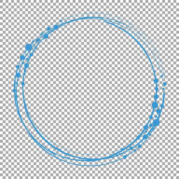 Modrý Kruhový Rám Prvek Návrhu Vektoru Průhledném Pozadí — Stockový vektor