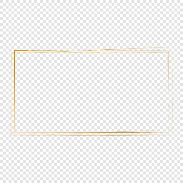 Gouden Penseel Frame Vector Design Element Transparante Achtergrond — Stockvector