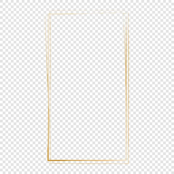 Gouden Penseel Frame Vector Design Element Transparante Achtergrond — Stockvector