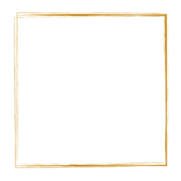 Golden Brush Frame Vector Design Element Transparent Background — Stock Vector