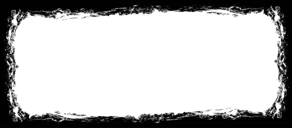 Μαύρο Πινέλο Βαμμένο Μελάνι Πλαίσιο Σφραγίδα Διαφανή Θέση Για Στοιχείο — Διανυσματικό Αρχείο