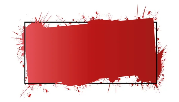 Cadre Brosse Grunge Rouge Avec Espace Blanc Pour Votre Texte — Image vectorielle