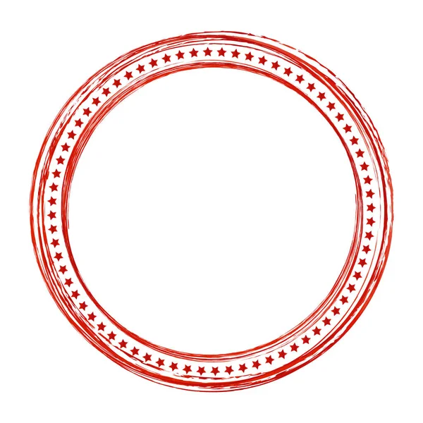 Moldura Redonda Escova Vermelha Elemento Design Vetorial Fundo Transparente — Vetor de Stock