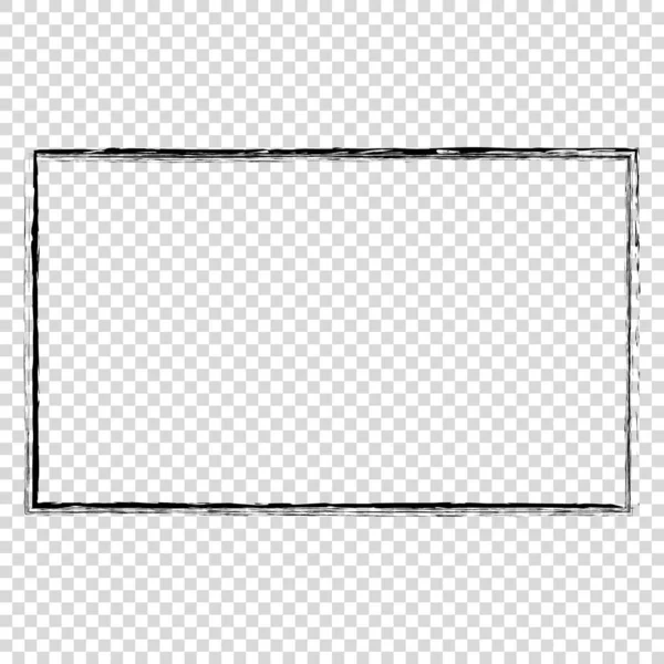 あなたのデザイン要素のための透明な場所と黒のブラシ塗装インクスタンプフレーム — ストックベクタ