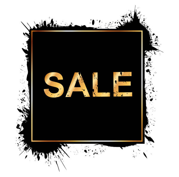 ПРОДАЖА - раскрашенный чернилами баннер на белом фоне