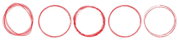 透明背景下的红色圆形圣诞框 — 图库矢量图片