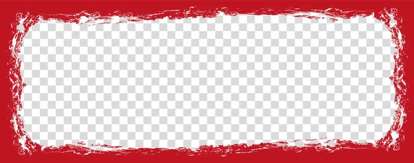 Roter Pinsel Lackierter Stempelrahmen Mit Transparentem Platz Für Ihr Gestaltungselement — Stockvektor