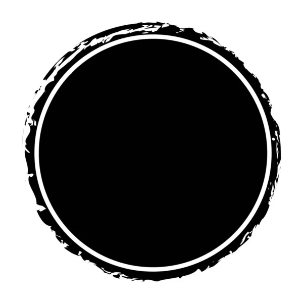 黒丸バナー 白の背景にブラシ塗装サークルバナー — ストックベクタ