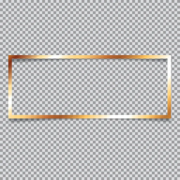 Banner Ouro Moldura Fundo Branco —  Vetores de Stock