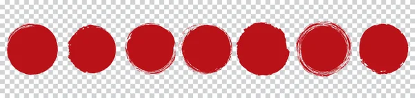 Czerwony Okrągły Pędzel Okrągły Okrągły Sztandar Białym Tle — Wektor stockowy