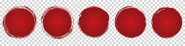 Czerwony Okrągły Pędzel Okrągły Okrągły Sztandar Białym Tle — Wektor stockowy