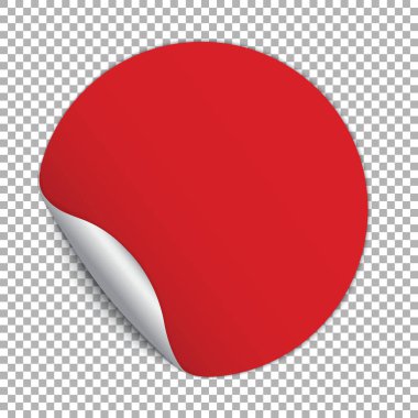 Şeffaf arkaplan üzerine kırmızı yuvarlak not kağıdı