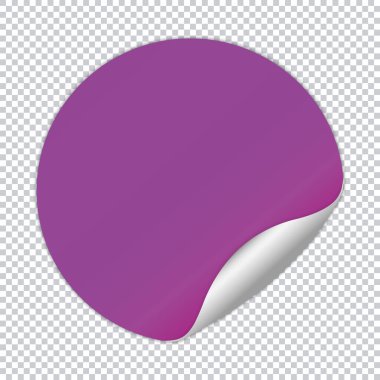 altın çerçeveli mor yuvarlak etiket ve şeffaf arka planda gümüş köşe