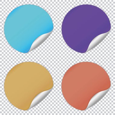 Şeffaf arkaplan üzerine yuvarlak nota kağıtları