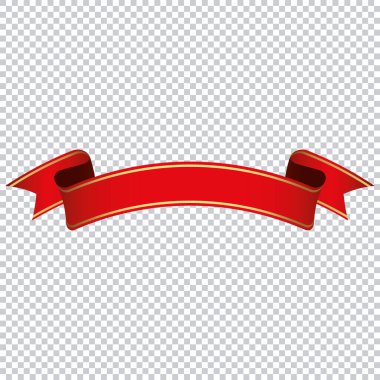Şeffaf arkaplanda kırmızı kurdele pankartı etiketi