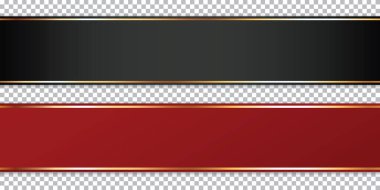 şeffaf arkaplanda siyah ve kırmızı kurdele pankartı