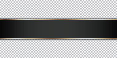şeffaf arkaplanda siyah kurdele pankartı