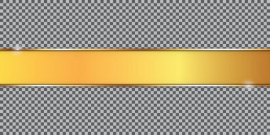 Şeffaf arkaplanda altın kurdele pankartı