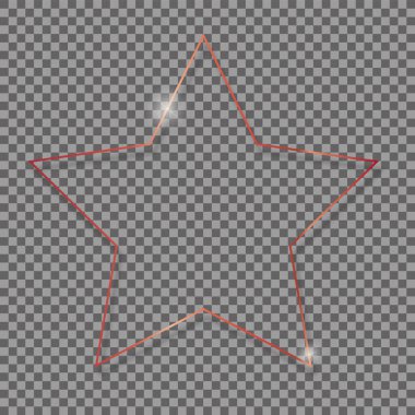 Şeffaf arkaplanda kırmızı yıldız metal çerçeve