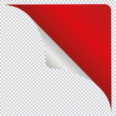 Kırmızı köşe pankartı tasarım ögesi şeffaf arkaplanda izole edildi