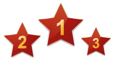 Müşteri ürün derecelendirmesi için 3 kırmızı yıldız